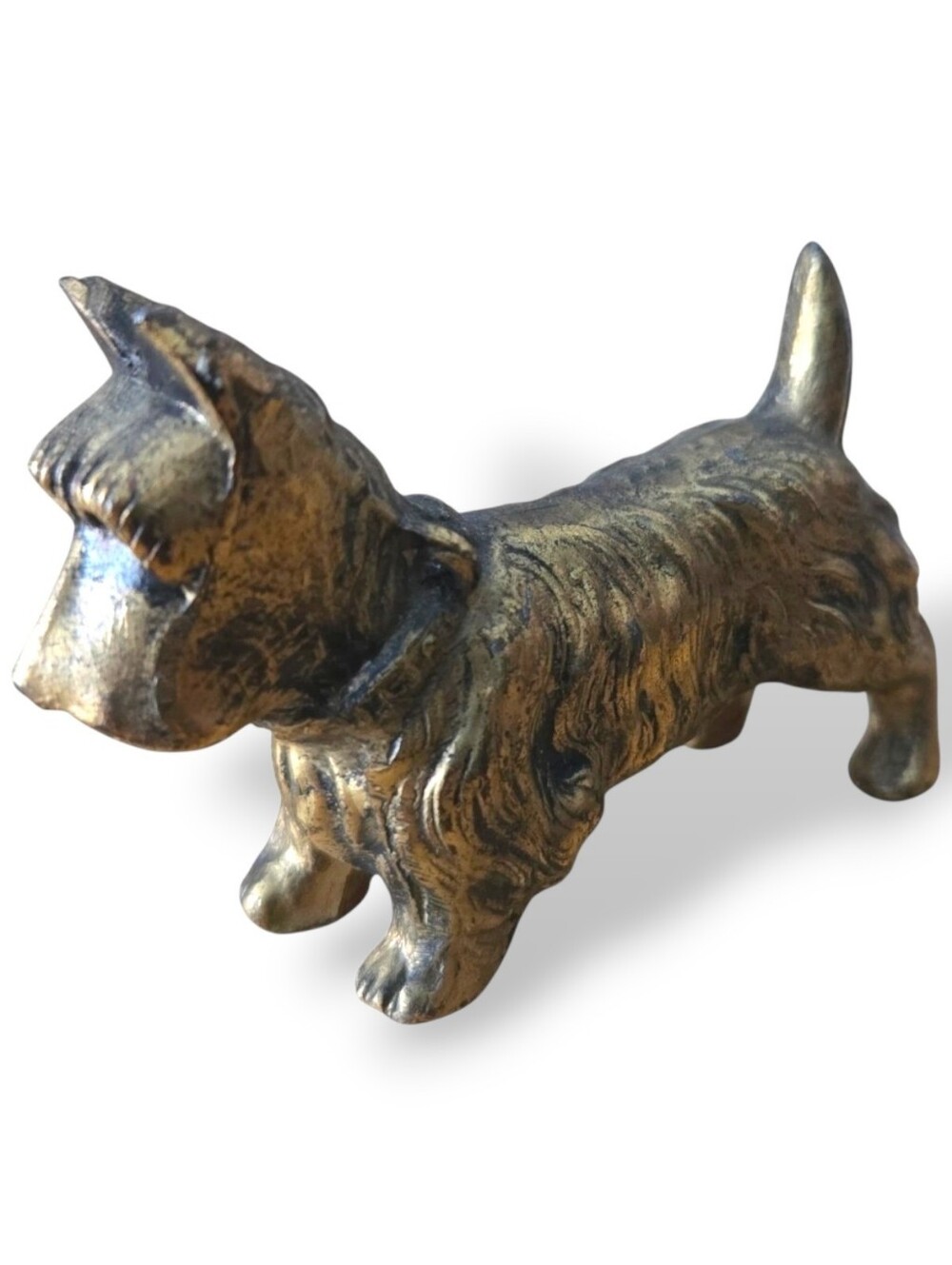 Vintage Metal Male Boy Scotty Dog Scottish Terrier Figurine 2.75”